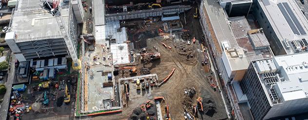 bird's eye view of a construction site