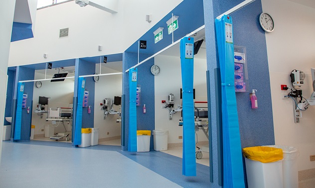 Bays in a hospital unit