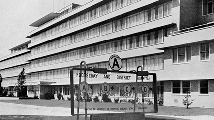 Historic image of the Footscray Hospital