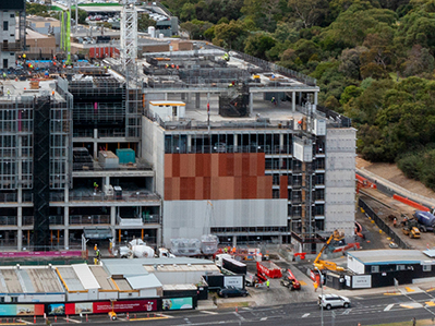 Construction site of Frankston Hospital redevelopment multideck carpark