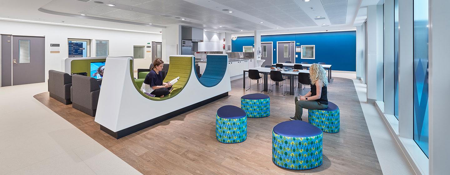 Waiting area for the Early in Life Mental Health Service at Monash Children's Hospital