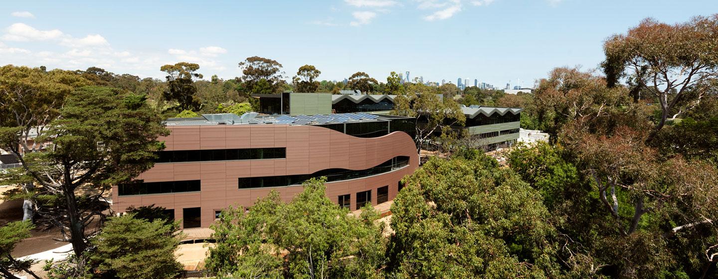 External aerial view of the completed Orygen and OYH Poplar Road precinct redevelopment