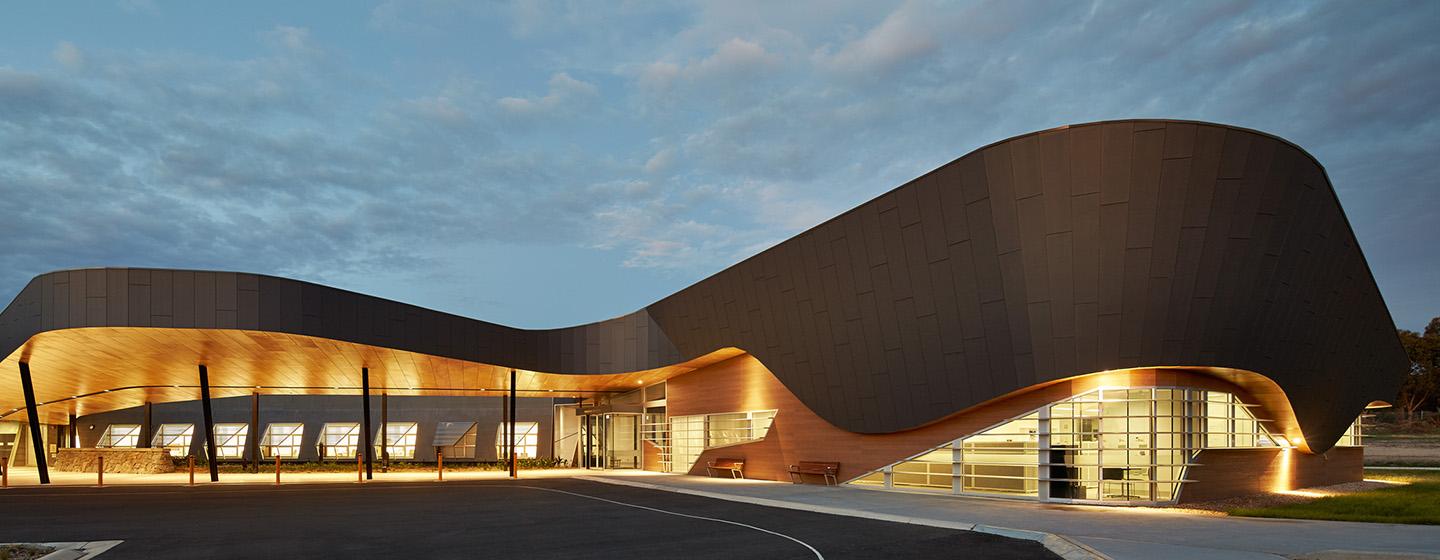 External facade of Kyneton Ambulatory Centre. Designed by Lyons.