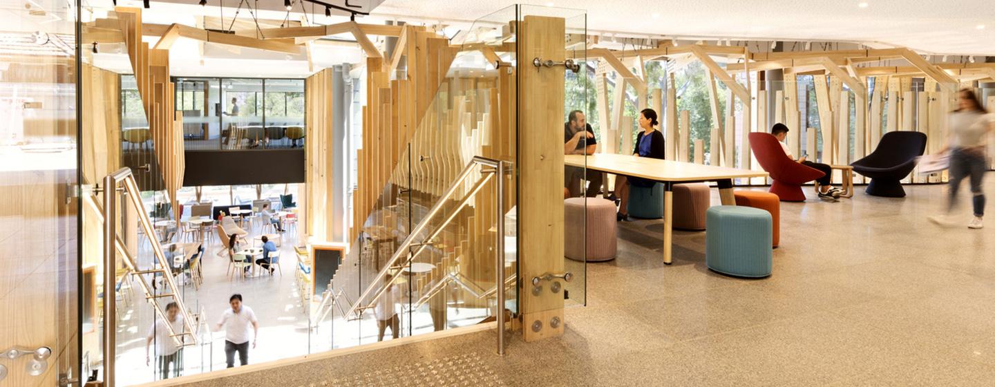 Interior mezzanine of Orygen and OYH. Designed by Billard Leece Partnership. Photo by Ian ten Seldam.