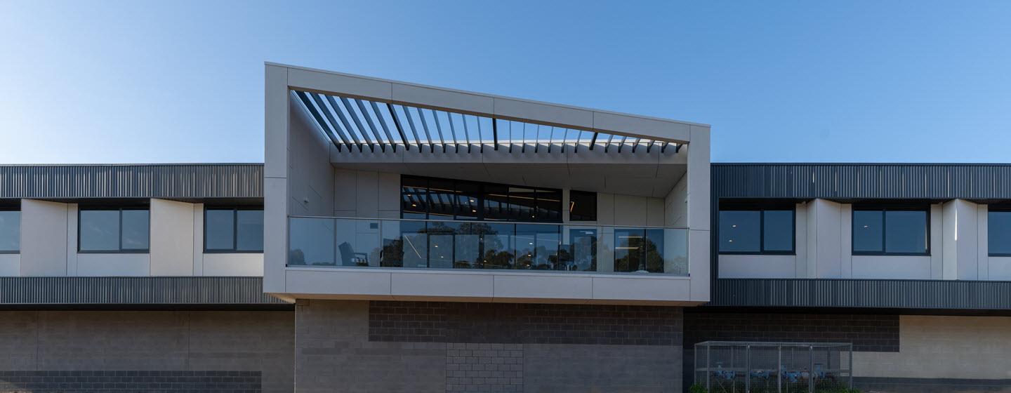 View of the exterior balcony area at Golden Oaks Nursing Home