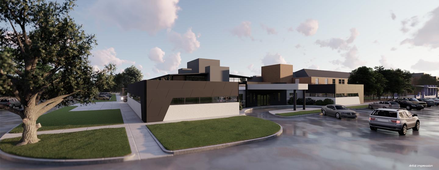 Artist impression of Wangaratta Hospital exterior entrance