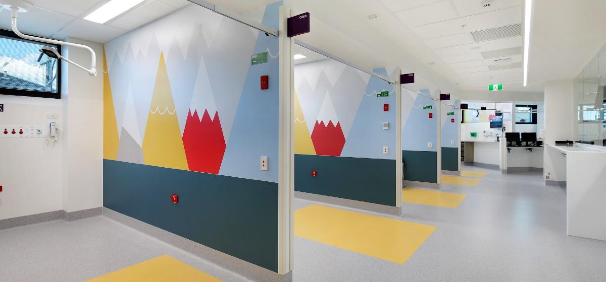 Interior wall art at Sunshine Hospital’s new children’s emergency department