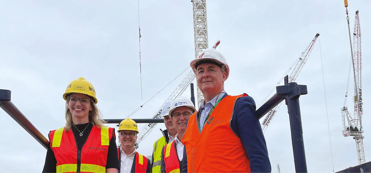 Victorian Minister for Health Martin Foley and Member for Footscray Katie Hall visiting the site