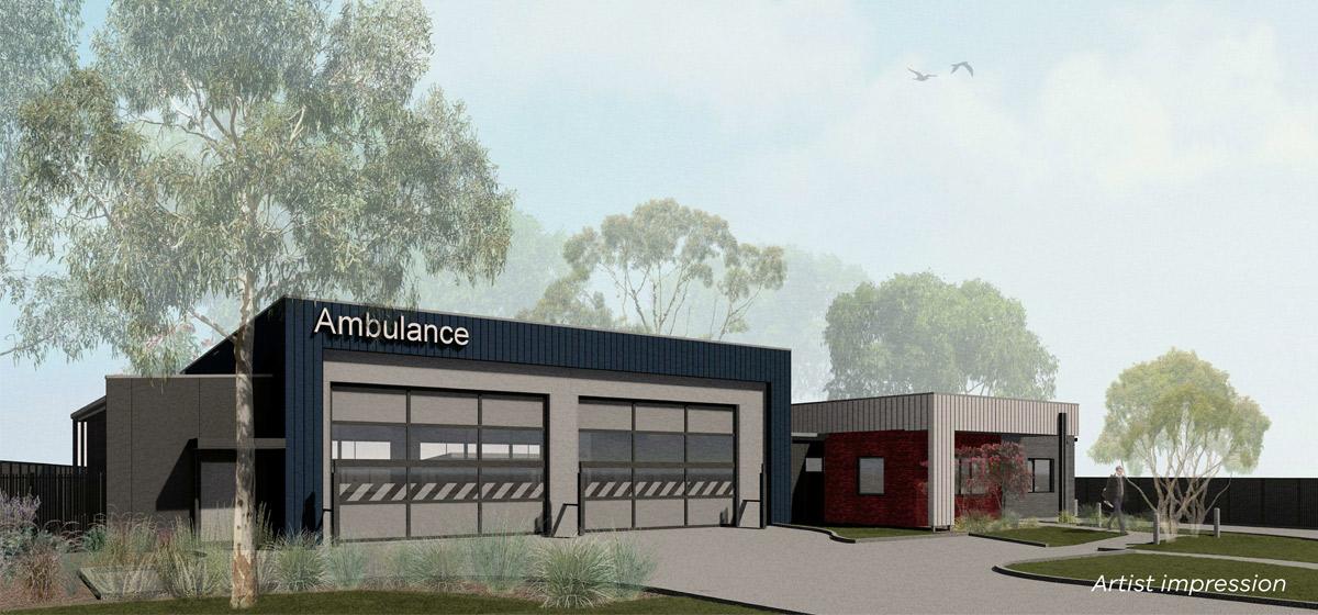 Artist impression of exterior of Melton Ambulance Victoria branch