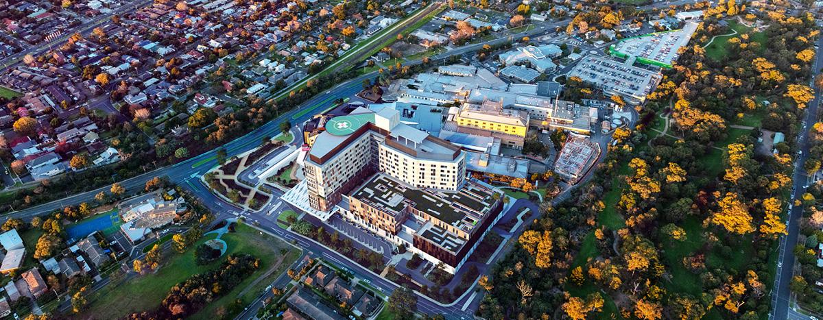 Aerial artist impression of the Frankston Hospital