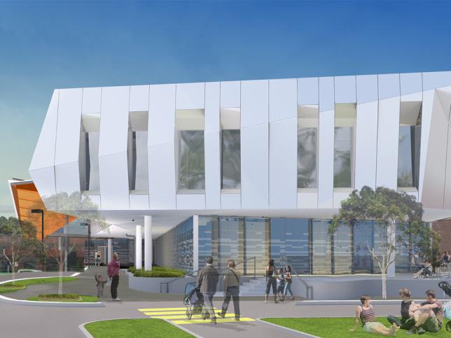 Artist's impression of the new facade for the Casey Hospital expansion