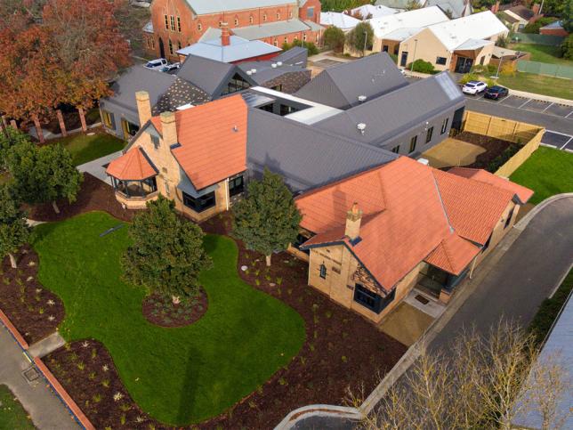 Aerial view of the completed Grampians PARC centre