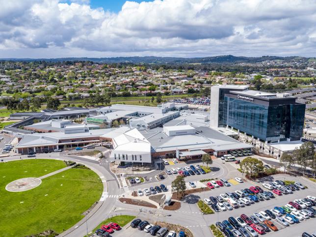 An aerial view of the Casey Hospital expansion