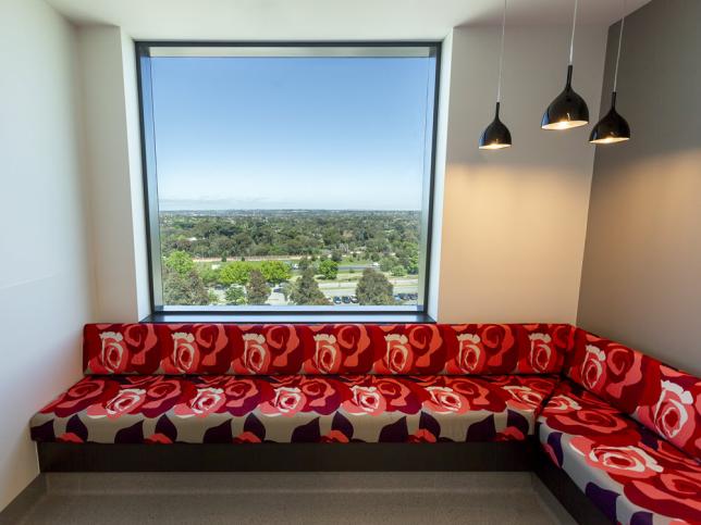 View of a lounge area inside Casey Hospital