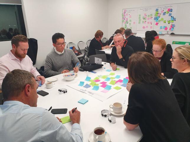 Members of the New Footscray Hospital project's community consultative committee in discussion