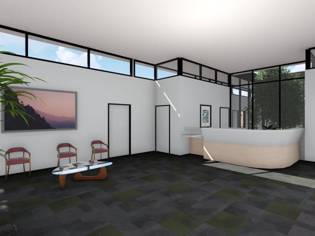 Artist's impression of a reception area