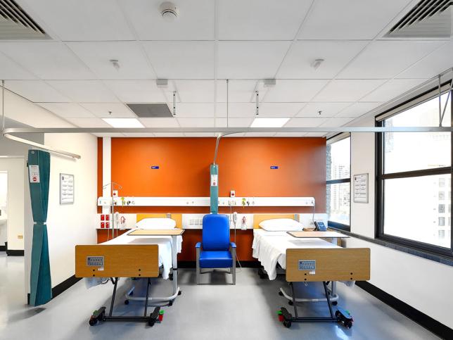 Two hospital beds in a room at St Vincent's on the Park 