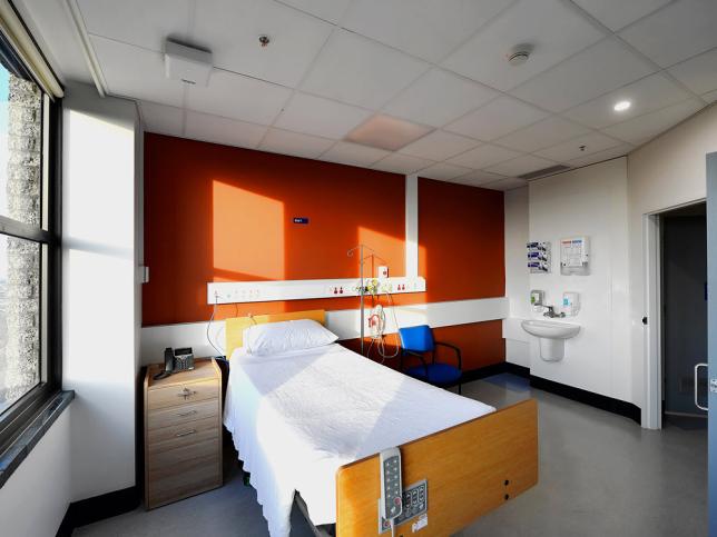 A single hospital room inside St Vincent's on the Park