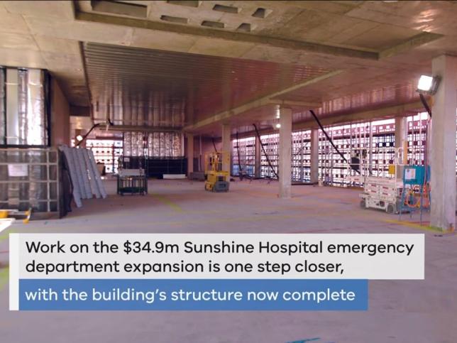 Inside the newly completed structure for the Sunshine Hospital emergency department