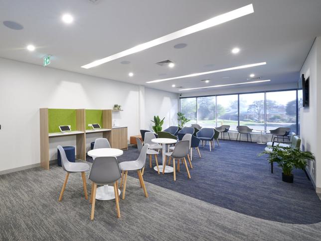 A breakout lounge at Broadford Community Health Centre