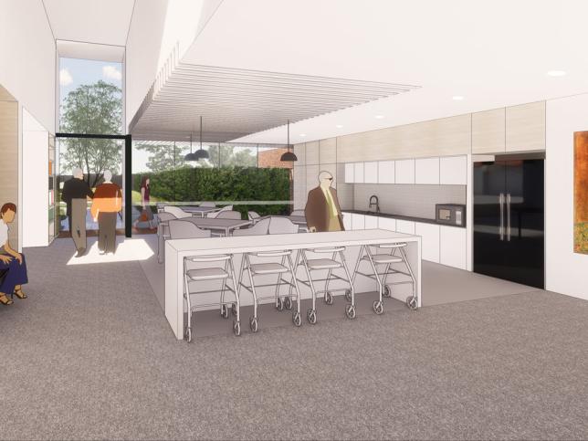 Artist’s impression of the dining area inside the new wing at Barrabill House