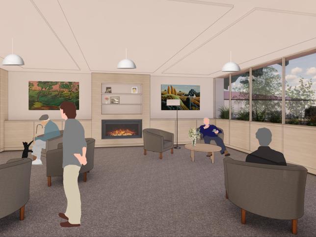 Artist’s impression of the lounge area inside the new wing at Barrabill House