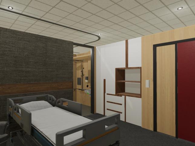 Artist’s impression of a bedroom and ensuite at the Wantirna residential aged care facility