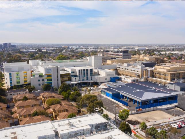 Exterior aerial view of Monash Hospital