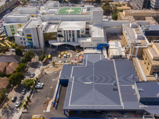 Exterior aerial view of Monash Hospital