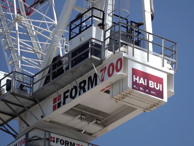 The bottom section of a crane, with the words 'FORM 700' and 'Hai Bui' visible