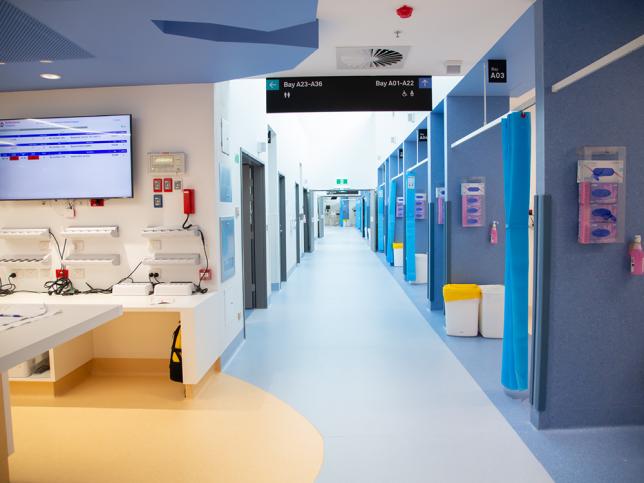 A corridor inside an emergency department