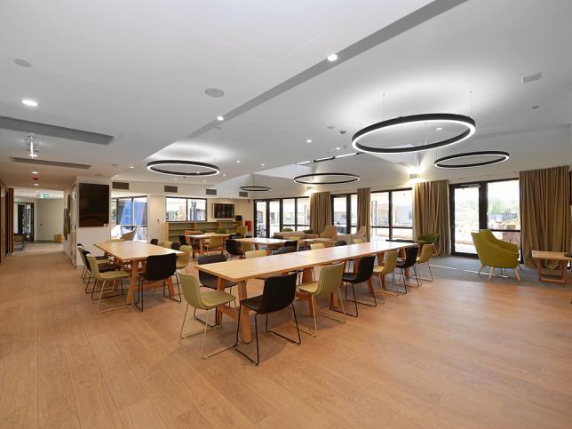 Interior view of dining area at the residential rehabilitation facility in Wangaratta