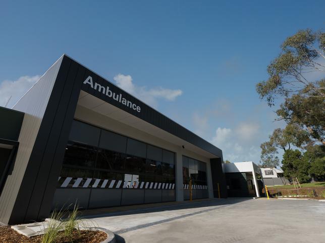 Ambulance garage at the Ambulance Victoria branch in Lilydale 