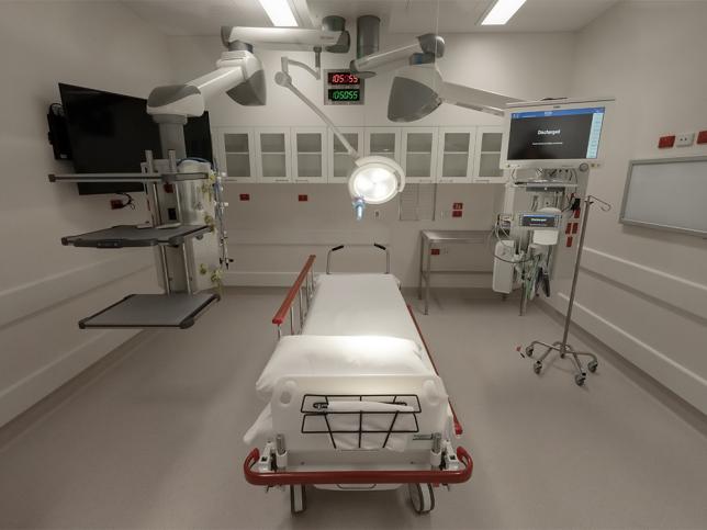 An operating theatre with a bed in the Wonthaggi Hospital