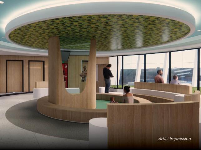 Artist impression of family waiting area at the Univerity of Geelong's new child emergency department