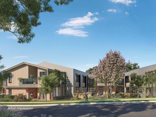 The street view of the Camperdown aged care facility. There is a large tree out the front of the single storey building.