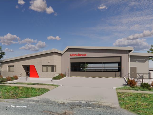 The driveway and entrance of the Rochester ambulance victoria branch