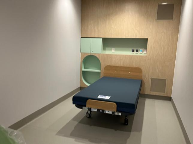 A private patient room at the mental health and other drugs emergency department hub at the Royal Melbourne Hospital