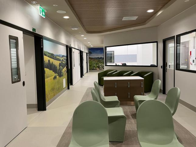 The waiting area at the mental health and other drugs emergency department hub at the Royal Melbourne Hospital