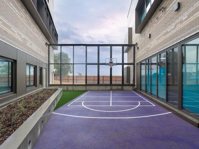 An outdoor recreational area at the new Sunshine Mental Health and Wellbeing Centre.