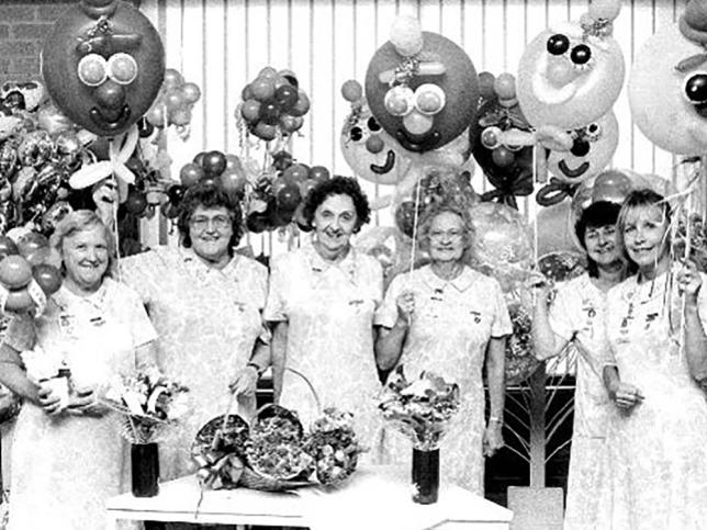 Pinkies founder, Edna Vincent with fellow Pinkies in the 1990s. 