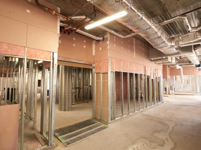 Interior works in the new Footscray Hospital