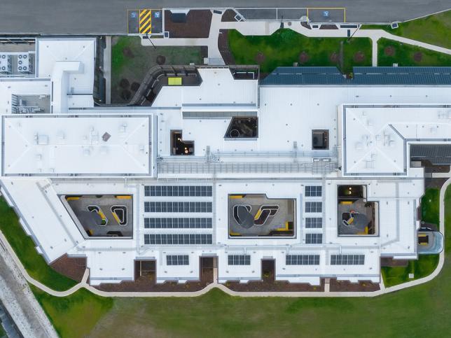 Aerial view of completed McKellar Centre