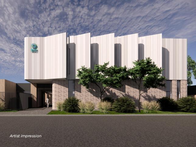 Artist impression of north exterior facade of Phillip Island Community Hospital