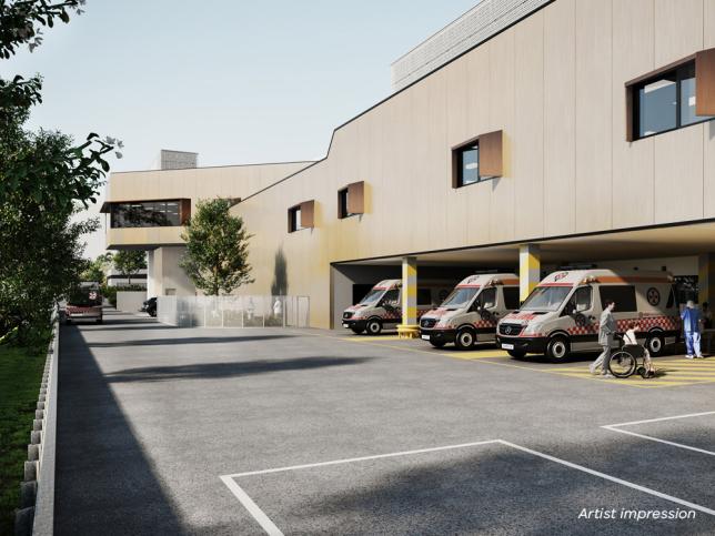 Artist impression of ambulance bay at Wonthaggi Hospital