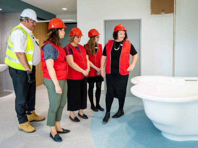 Midwives touring the birthing suites at Joan Kirner Women's and Children's Hospital