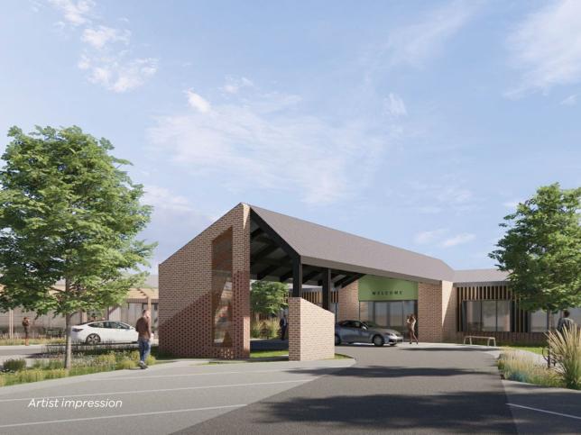 Artist impression of the entrance to the Rutherglen aged care facility