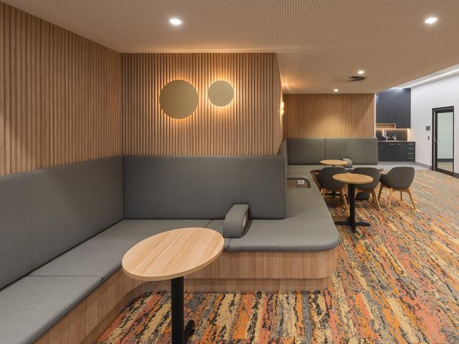 Tables and seating in the ICU waiting area at Latrobe Regional Hospital