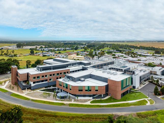 An aerial view of Latrobe Regional Hospital