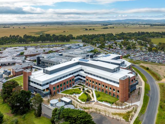 An aerial view of Latrobe Regional Hospital